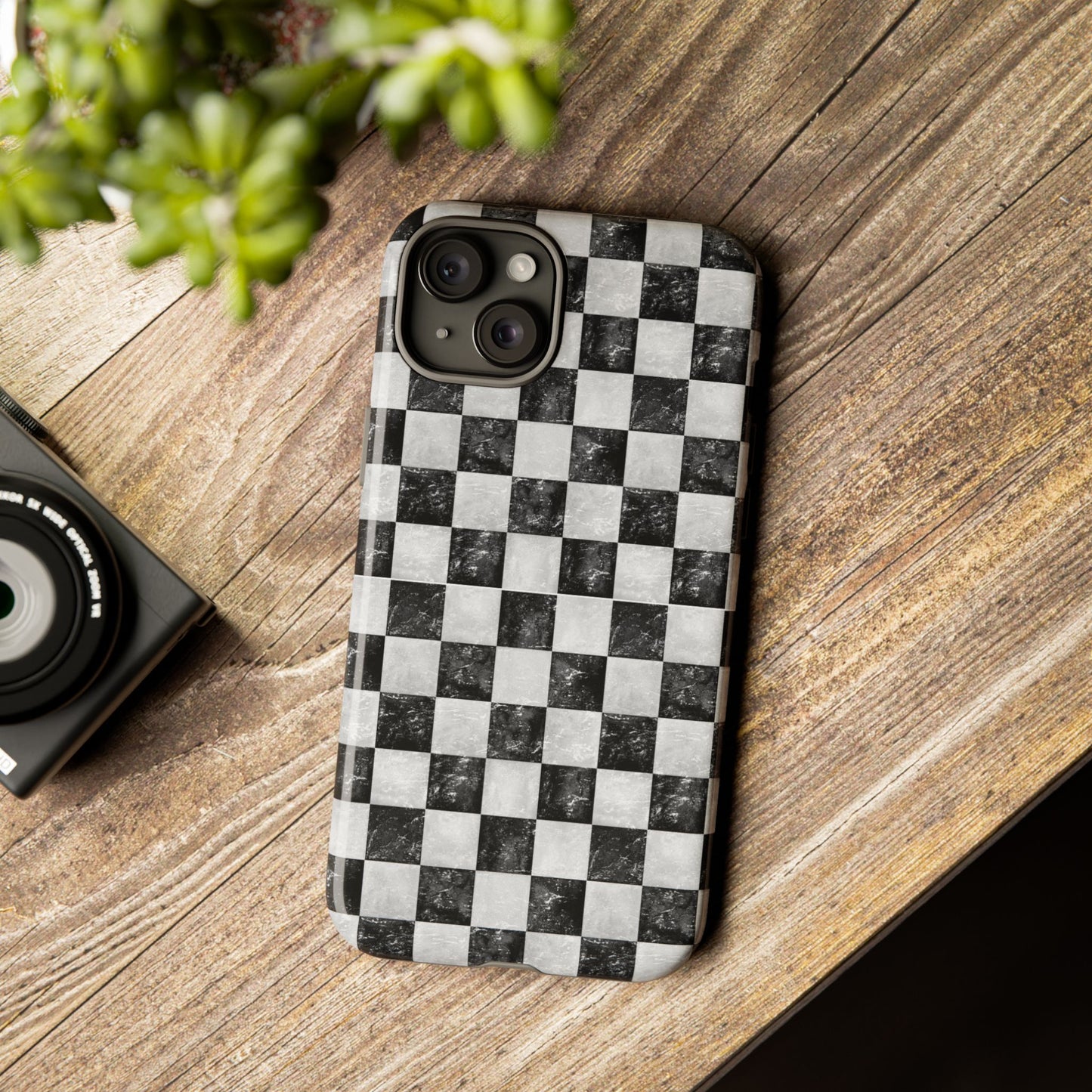 Grunge Checkered Phone Case