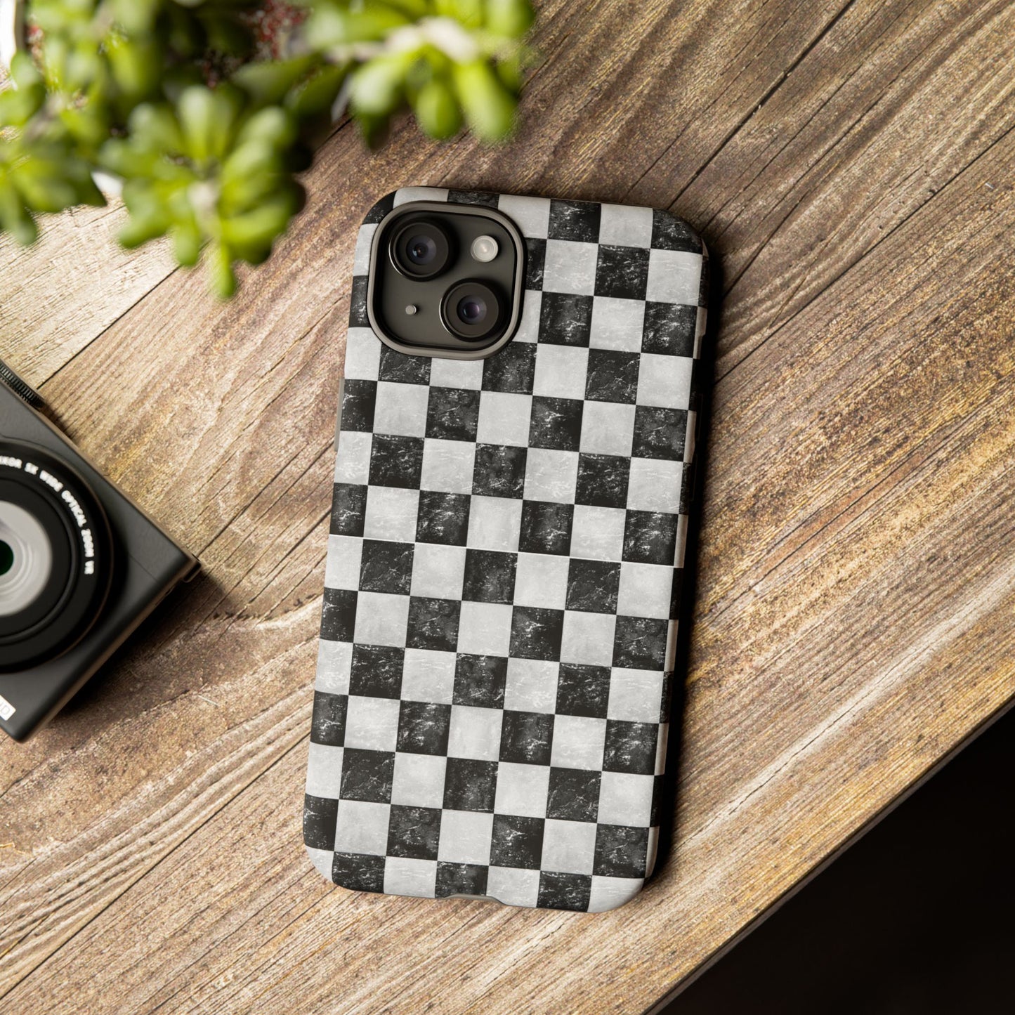 Grunge Checkered Phone Case