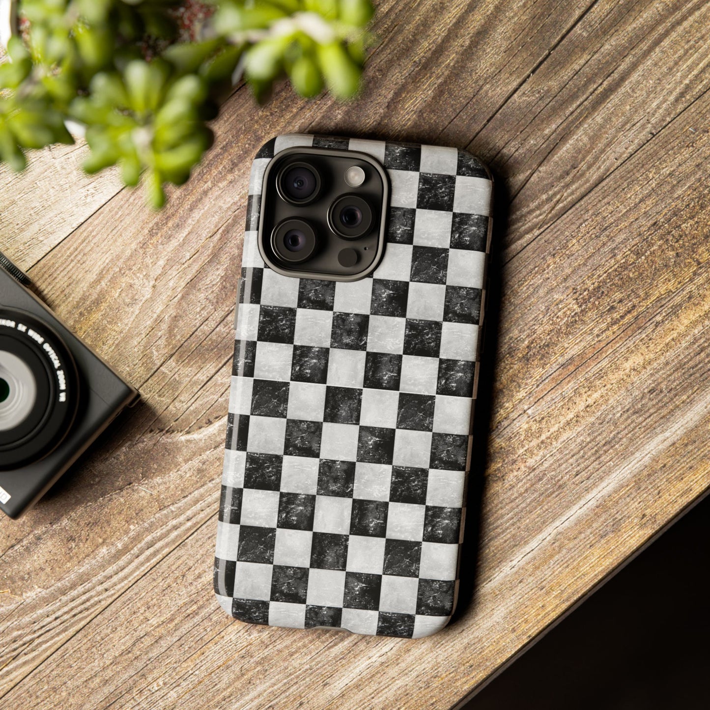 Grunge Checkered Phone Case