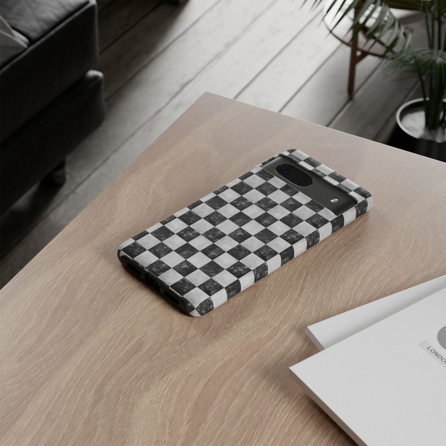 Grunge Checkered Phone Case
