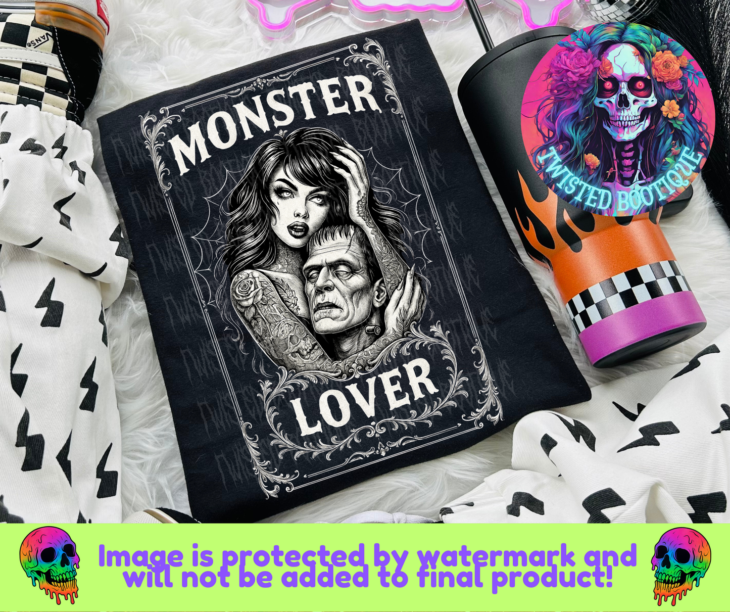 Monster Lover-Frankie White BLACK APPAREL ONLY