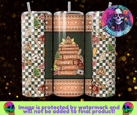 HP Christmas Book Stack Tumbler