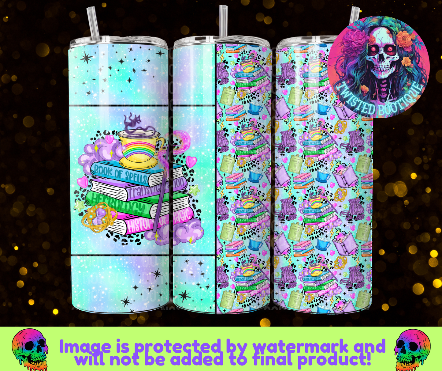 Lisa Frank HP Book Stack Tumbler