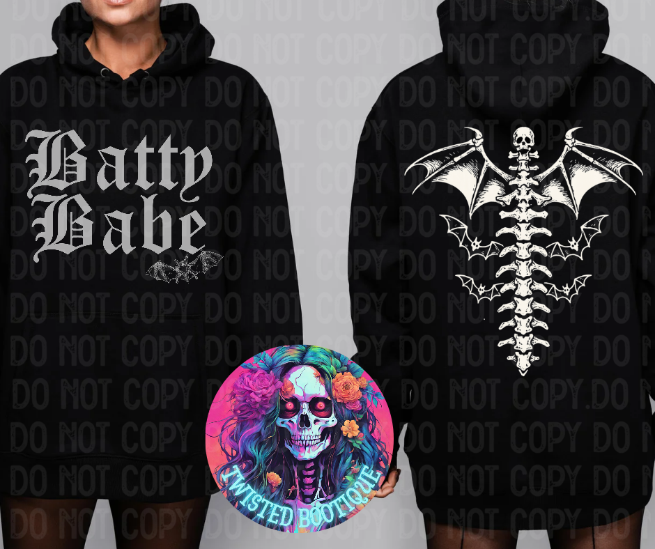 Batty Babe Hoodie BLACK APPAREL ONLY