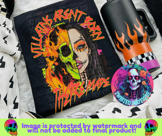 Villains Aren't Born BLACK APPAREL ONLY