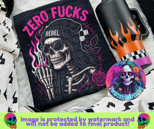 Zero F***s BLACK APPAREL ONLY