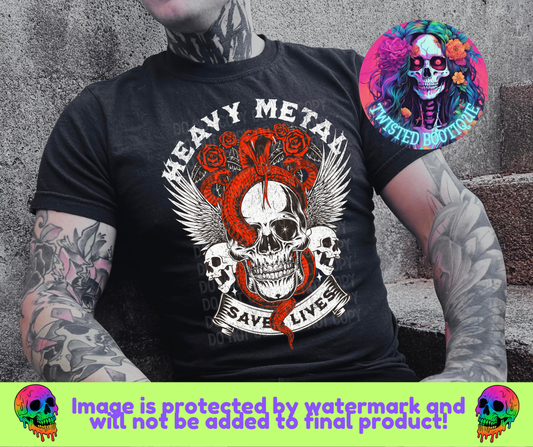 Heavy Metal Saves Lives BLACK APPAREL ONLY