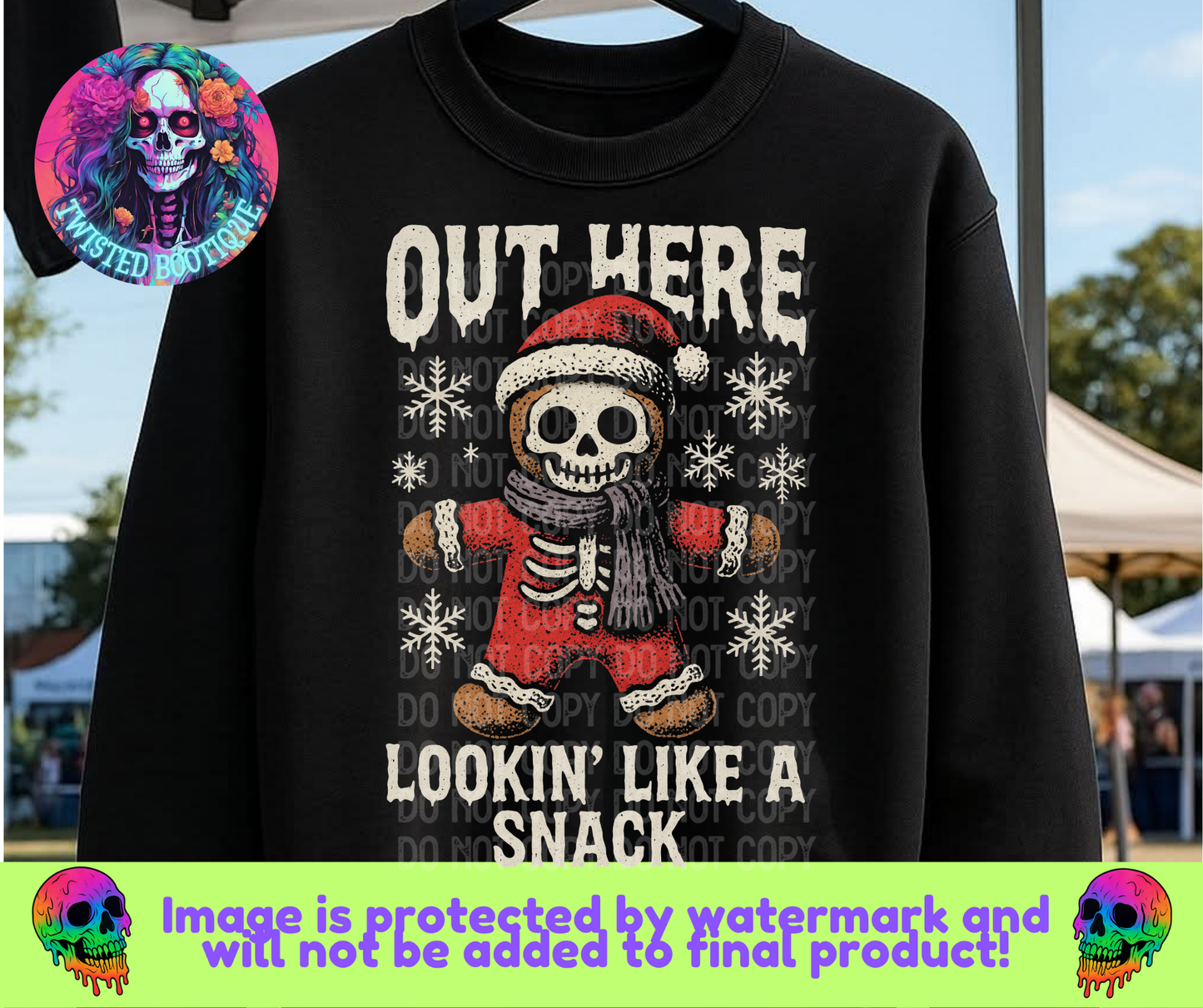 Out Here Lookin Like A Snack BLACK APPAREL ONLY