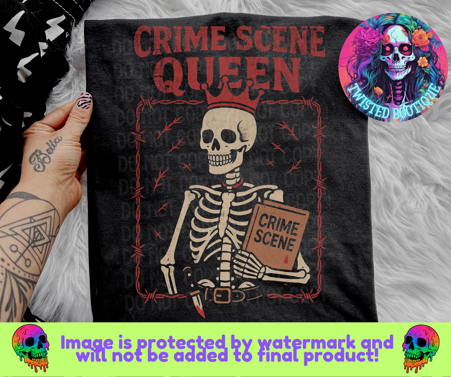Crime Scene Queen BLACK APPAREL ONLY